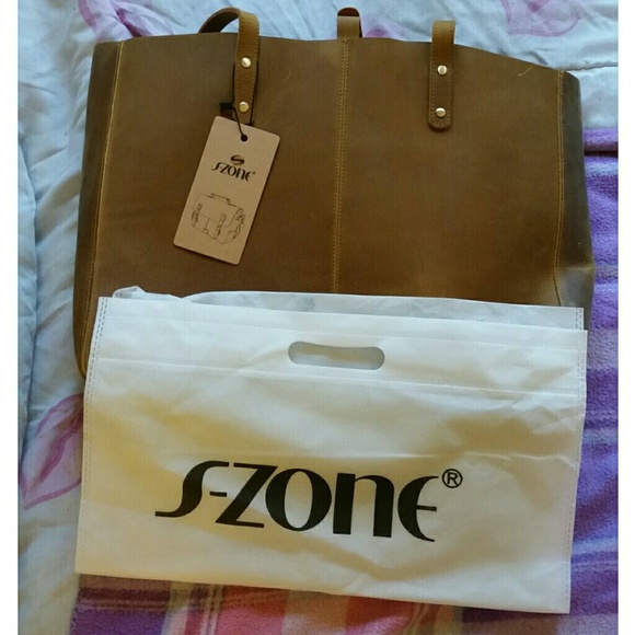 BNWT S-ZONE Genuine Leather Shoulder Bag - Picture 2 of 8
